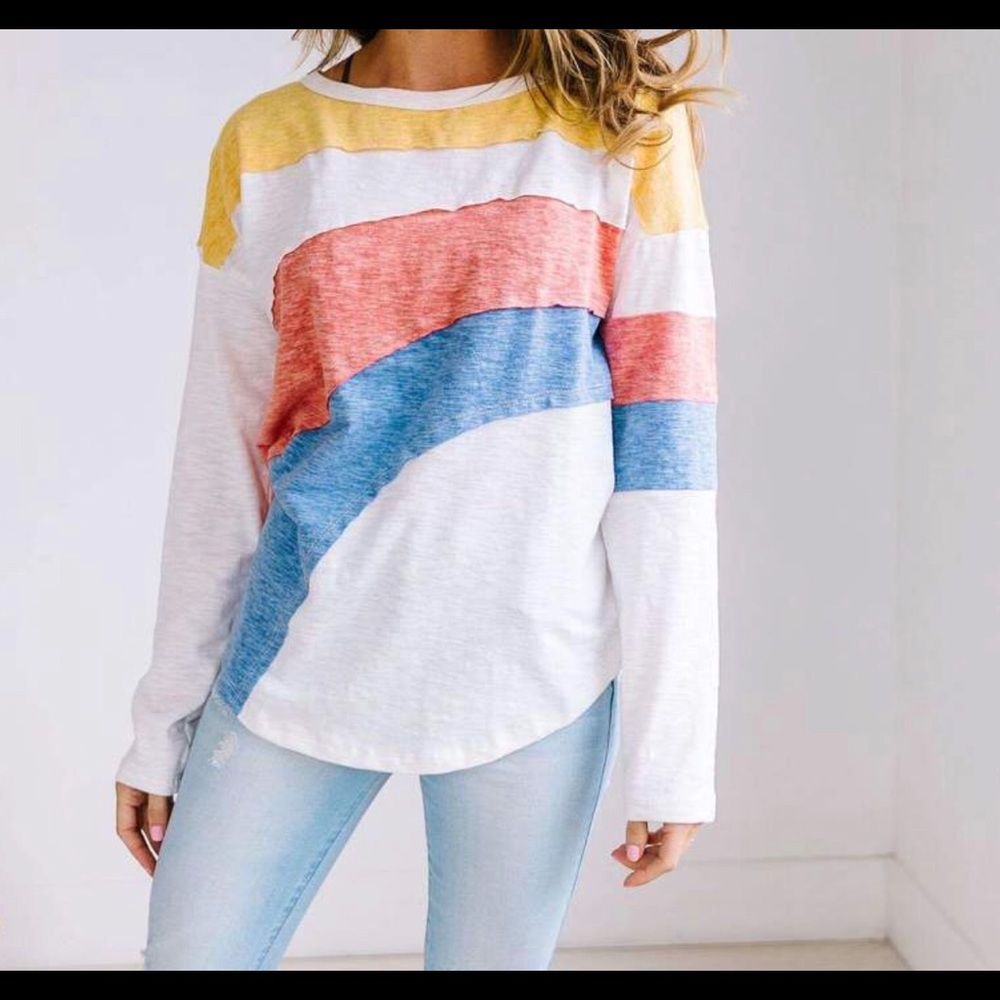Long sleeve rainbow top